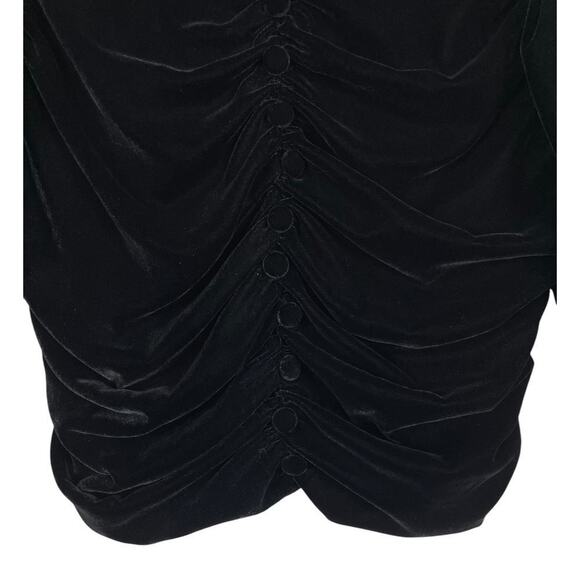 Zara Corie Black Velvet Top XS Puff Sleeve Button Detail Cropped Bloggers Fave - Picture 9 of 15